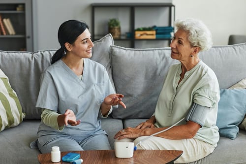 nurses at assisted living facility talking