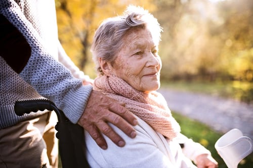 Older aged Woman in wheelchair