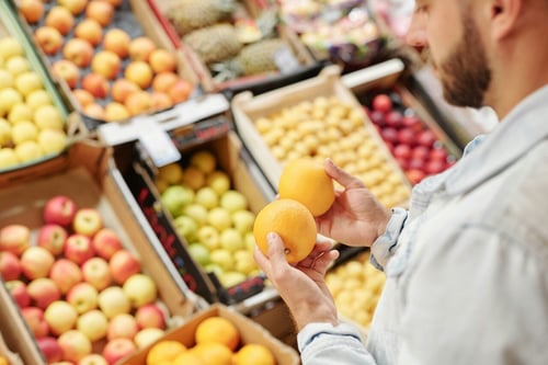 Various fruits and vegetables at a store