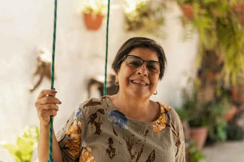 Woman smiling at camera