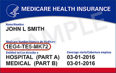 a sample medicare card