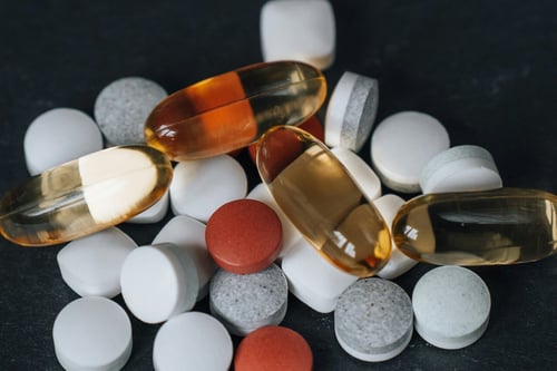 closeup of prescription pills