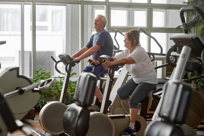 older adults on elliptical machines